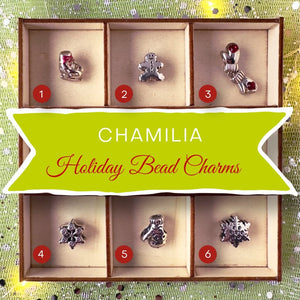 ​Adorable Chamilia Holiday Bead Charms available at Suzie Q Studio. The perfect Christmas or any time gift. Limited quantities available so snap them up quickly.