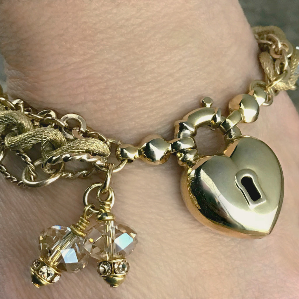 OG Juicy Couture gold heart charm bracelet